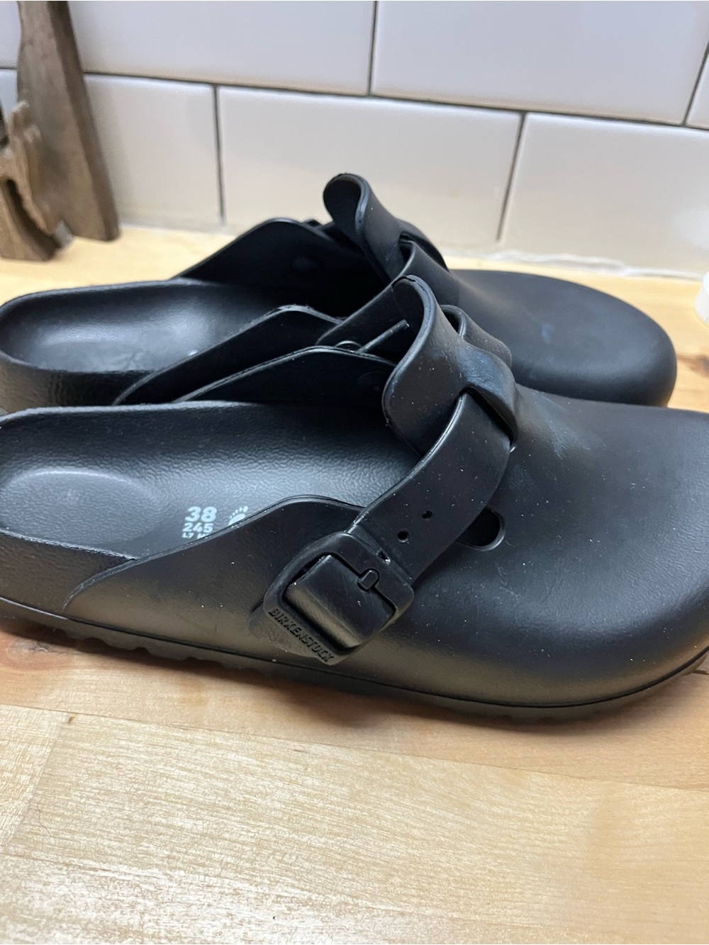 Birkenstock Black Slide Clog with Buckle